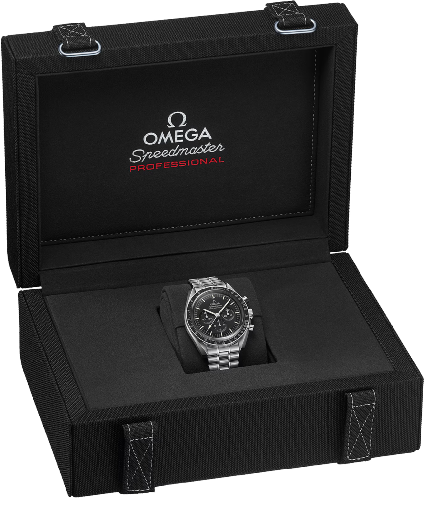 La montre Omega en jeu pour le concours proposé par Le Panache Bleu au cours de l'édition Omega Speedmaster Moonwatch Pro.